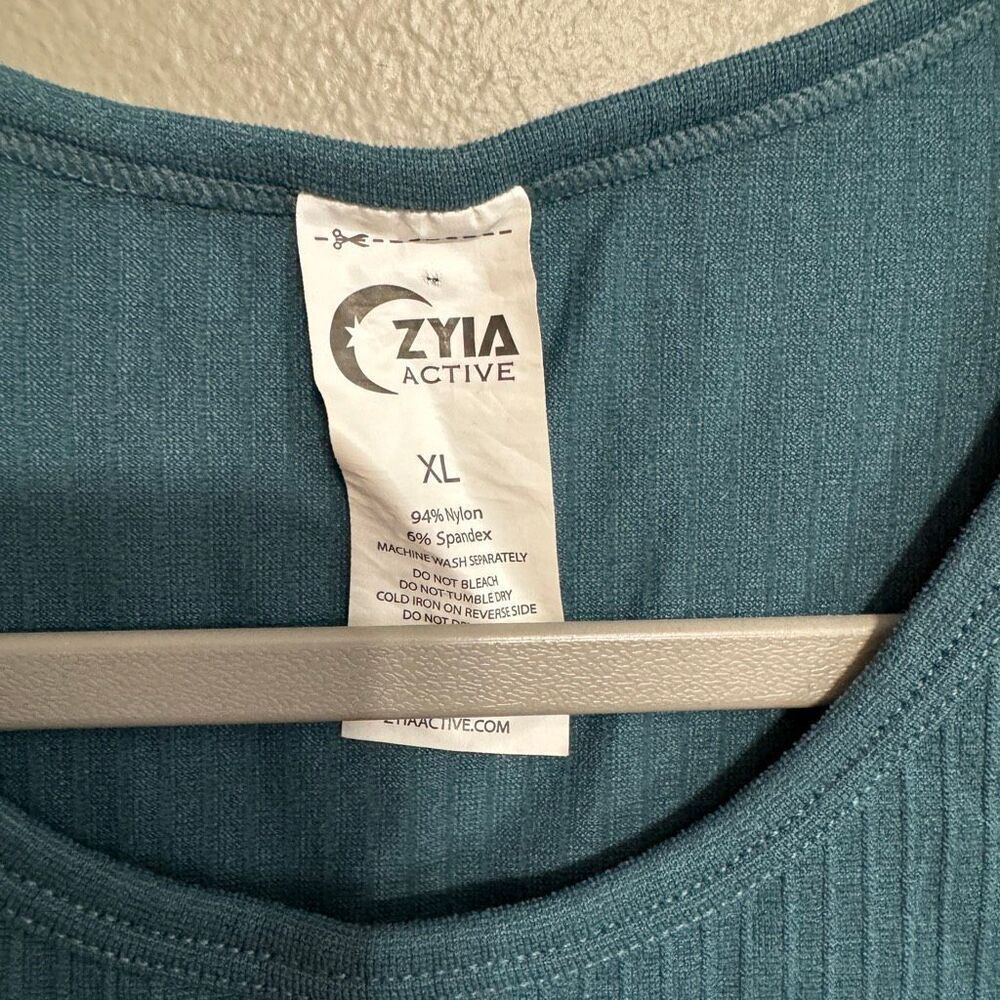 Zyia Parallel Ribbed Teal Athletic Tank Top size XL - Picture 4 of 5